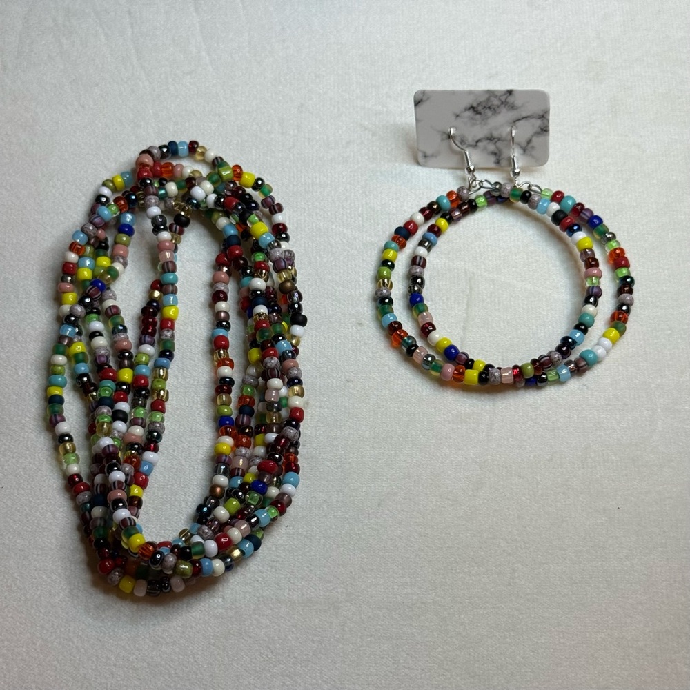 Love Beads Necklace and Earring Set- Large